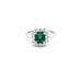 NEW ITALIAN ART 18CT WHITE GOLD 1.05CT EMERALD AND DIAMOND CLUSTER STYLE DRESS RING (Thumbnail 2)
