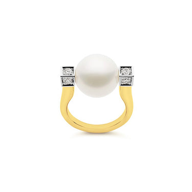 KAILIS 'ETHEREAL LUNA' 18CT YELLOW GOLD SOUTH SEA PEARL AND DIAMOND RING
