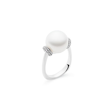 KAILIS 'SHIMMER TRANQUILITY' 18CT WHITE GOLD SOUTH SEA PEARL AND DIAMOND RING