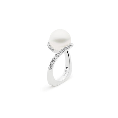 KAILIS 'ANGELIC' 18CT WHITE GOLD SOUTH SEA PEARL AND DIAMOND RING