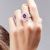 3.57CT OVAL CUT NATURAL RUBY AND DIAMOND CLUSTER DESIGN RING SET IN 18CT WHITE GOLD (Thumbnail 6)