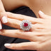 3.57CT OVAL CUT NATURAL RUBY AND DIAMOND CLUSTER DESIGN RING SET IN 18CT WHITE GOLD (Thumbnail 5)