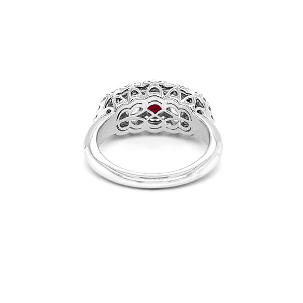 18CT WHITE GOLD 1.05CT RUBY AND DIAMOND RING (Image 4)