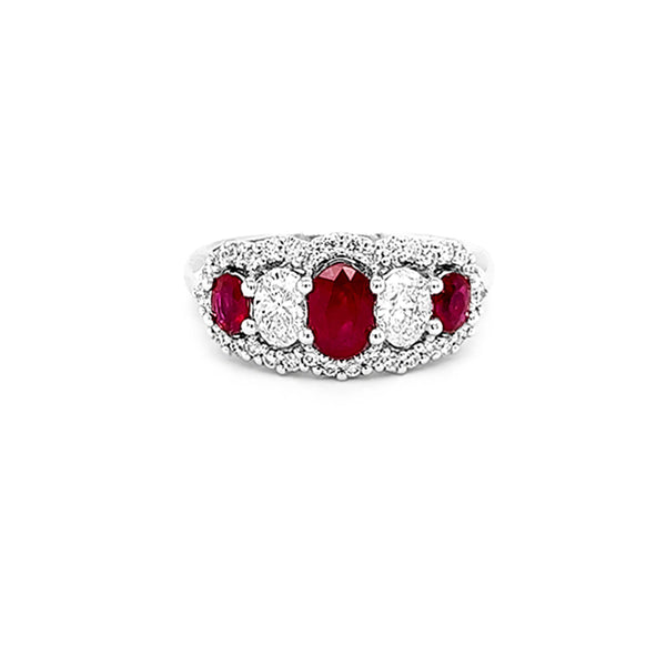 18CT WHITE GOLD 1.05CT RUBY AND DIAMOND RING (Image 2)