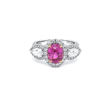 2.04CT PINK SAPPHIRE AND DIAMOND RING