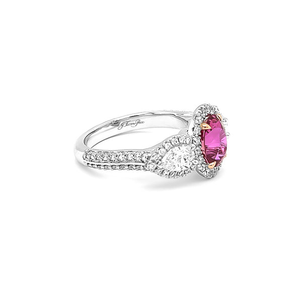 2.04CT PINK SAPPHIRE AND DIAMOND RING (Image 3)