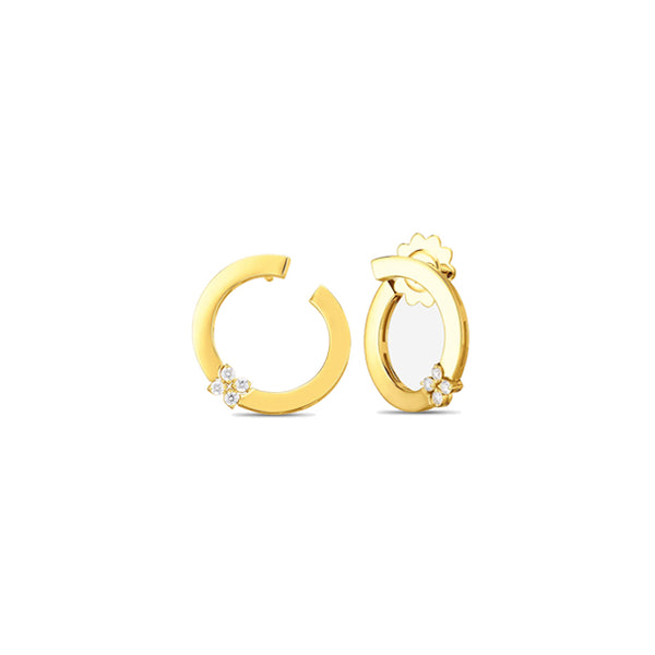 ROBERTO COIN LOVE IN VERONA 18CT YELLOW GOLD DIAMOND CIRCLE EARRINGS (Image 1)