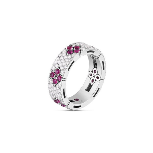 ROBERTO COIN LOVE IN VERONA DIAMOND AND RUBY, 18CT WHITE GOLD RING (Image 2)