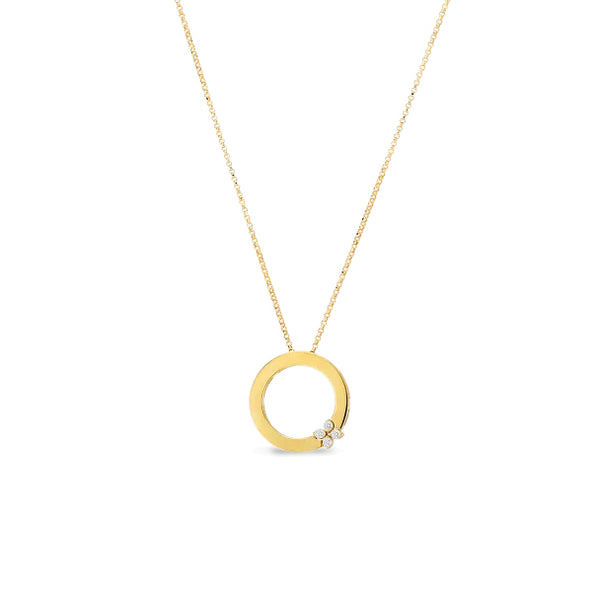 ROBERTO COIN LOVE IN VERONA 18CT YELLOW GOLD CIRCLE NECKLACE (Image 1)
