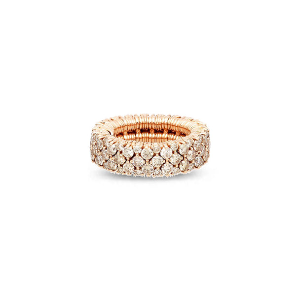 DEMEGLIO CASHMERE 18CT ROSE GOLD AND BROWN DIAMOND STRETCH RING (Image 1)