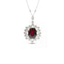 18CT WHITE AND YELLOW GOLD OVAL RUBY AND DIAMOND CLUSTER PENDANT (Thumbnail 2)