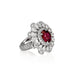 3.57CT OVAL CUT NATURAL RUBY AND DIAMOND CLUSTER DESIGN RING SET IN 18CT WHITE GOLD (Thumbnail 3)