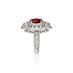 3.57CT OVAL CUT NATURAL RUBY AND DIAMOND CLUSTER DESIGN RING SET IN 18CT WHITE GOLD (Thumbnail 4)