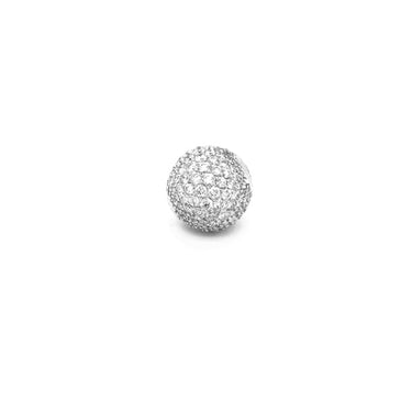 JORG HEINZ INTERCHANGEABLE 18CT WHITE GOLD DIAMOND SET BALL CLASP WITH BAYONET FITTING