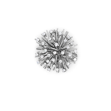 ALAIN ROURE 18CT WHITE GOLD DIAMOND SET 'STARBURST' BROOCH