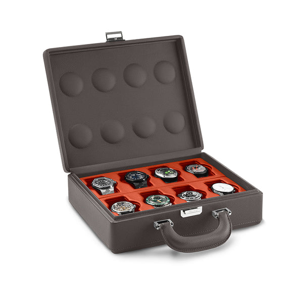 VALIGETTA 8 WATCH CASE WITH HANDLE - GREY AND ORANGE (Image 1)