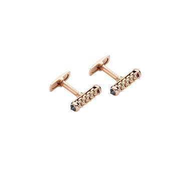 FOPE 'SOLO' 18CT ROSE GOLD AND BLACK DIAMOND CUFFLINKS