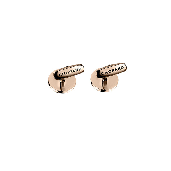 CHOPARD 'WINGS TOURBILLON' ONYX CUFFLINKS WITH ROSE GOLD PVD FINISH (Image 2)