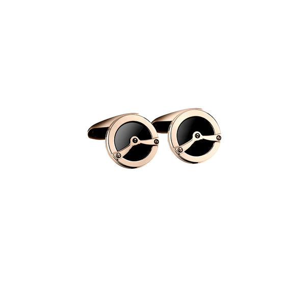 CHOPARD 'WINGS TOURBILLON' ONYX CUFFLINKS WITH ROSE GOLD PVD FINISH (Image 1)