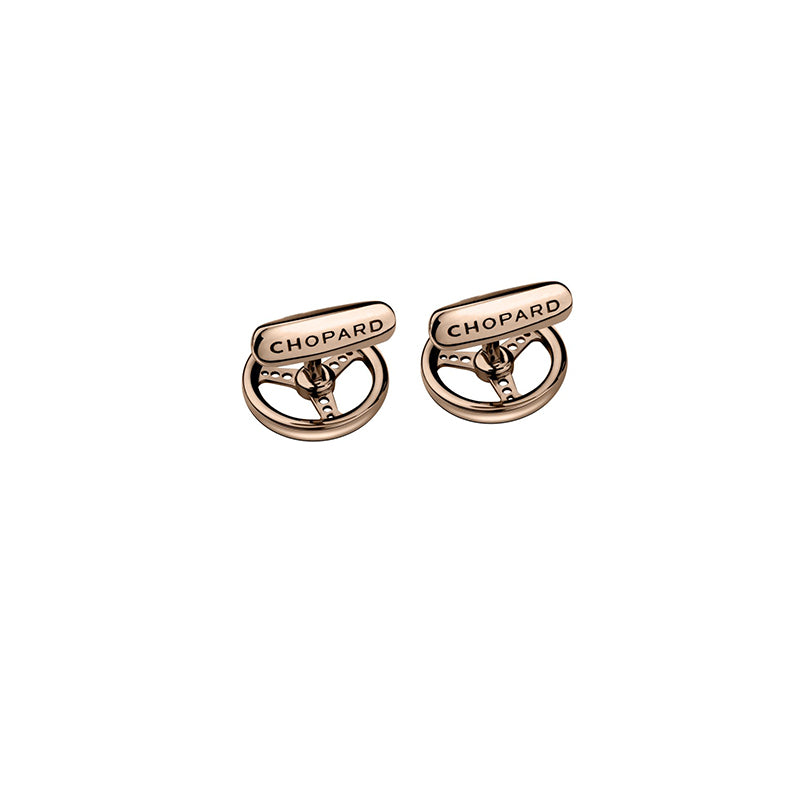 CHOPARD CLASSIC RACING STEERING WHEEL ROSE GOLD PVD FINISH CUFFLINKS