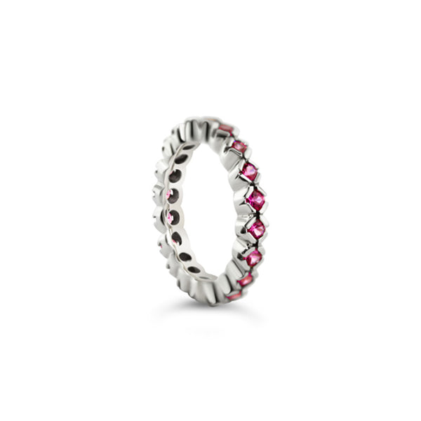 18CT WHITE GOLD PINK SAPPHIRE ETERNITY BAND (Image 2)
