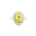 PLATINUM AND 18CT YELLOW GOLD 2.11CT OVAL FANCY INTENSE YELLOW DIAMOND HALO DESIGN RING (Thumbnail 2)