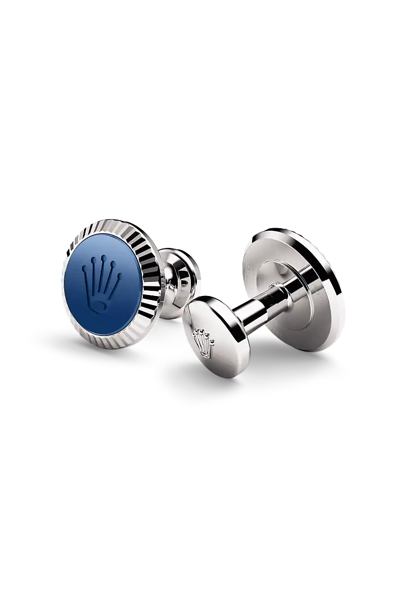 Rolex ‘Fluted’ cufflinks White gold and ceramic